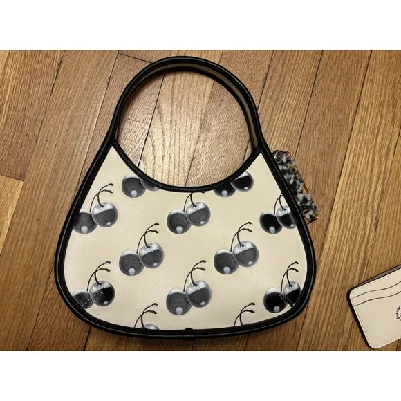 Coach Black Cherry Ergo bag coachtopia leather Card Holder Purse White CL754 - Picture 5 of 14